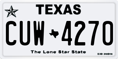 TX license plate CUW4270