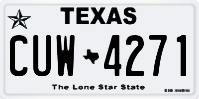TX license plate CUW4271
