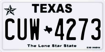 TX license plate CUW4273