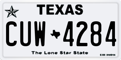 TX license plate CUW4284