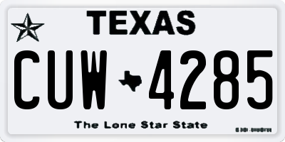 TX license plate CUW4285