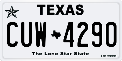 TX license plate CUW4290