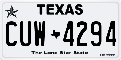 TX license plate CUW4294