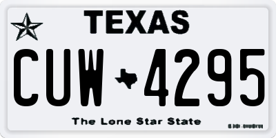 TX license plate CUW4295