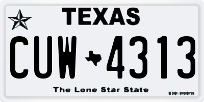 TX license plate CUW4313