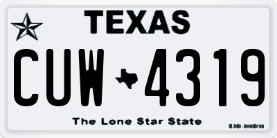 TX license plate CUW4319