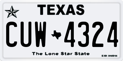 TX license plate CUW4324