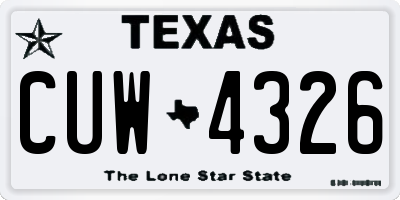 TX license plate CUW4326