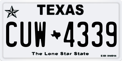 TX license plate CUW4339