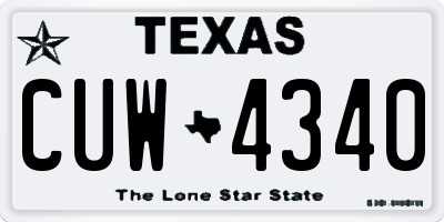TX license plate CUW4340