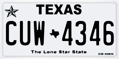 TX license plate CUW4346