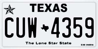 TX license plate CUW4359