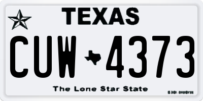 TX license plate CUW4373