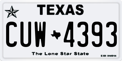 TX license plate CUW4393