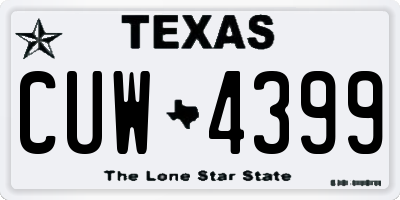 TX license plate CUW4399