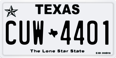 TX license plate CUW4401