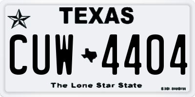 TX license plate CUW4404