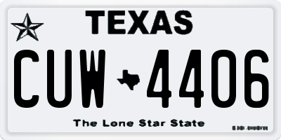 TX license plate CUW4406