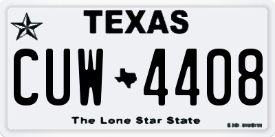 TX license plate CUW4408