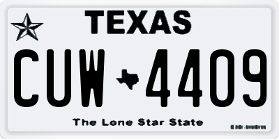 TX license plate CUW4409