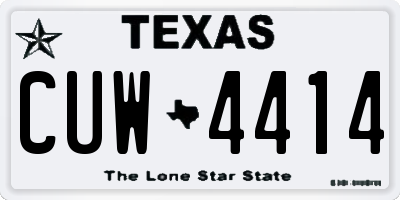TX license plate CUW4414