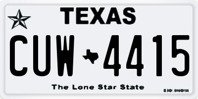 TX license plate CUW4415