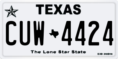TX license plate CUW4424