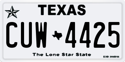 TX license plate CUW4425