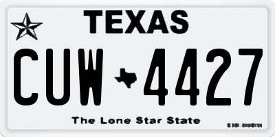TX license plate CUW4427