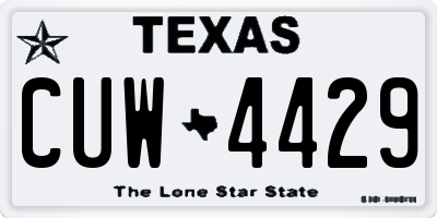 TX license plate CUW4429