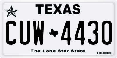 TX license plate CUW4430