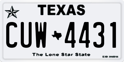 TX license plate CUW4431