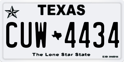TX license plate CUW4434