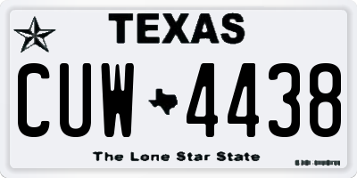 TX license plate CUW4438