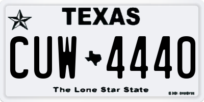 TX license plate CUW4440