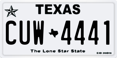 TX license plate CUW4441