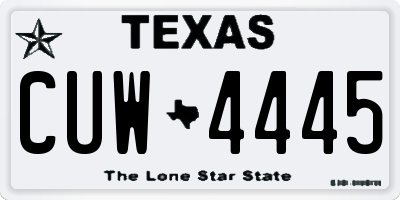 TX license plate CUW4445