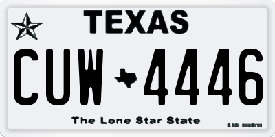 TX license plate CUW4446