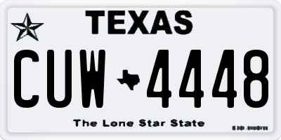 TX license plate CUW4448