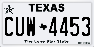 TX license plate CUW4453