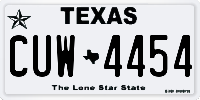 TX license plate CUW4454
