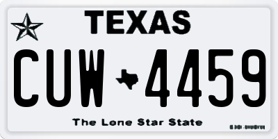 TX license plate CUW4459