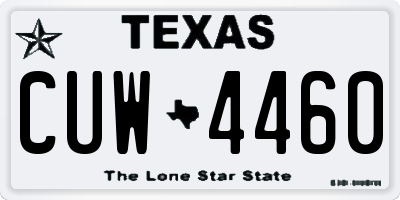 TX license plate CUW4460