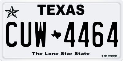 TX license plate CUW4464