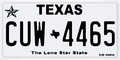 TX license plate CUW4465