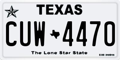 TX license plate CUW4470