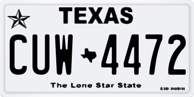 TX license plate CUW4472