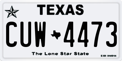 TX license plate CUW4473