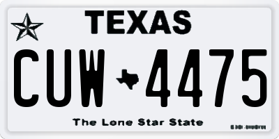 TX license plate CUW4475