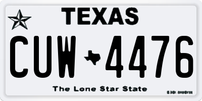 TX license plate CUW4476